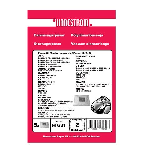 Dammsugarpåsar Nilfisk GO Hugin 5-pack