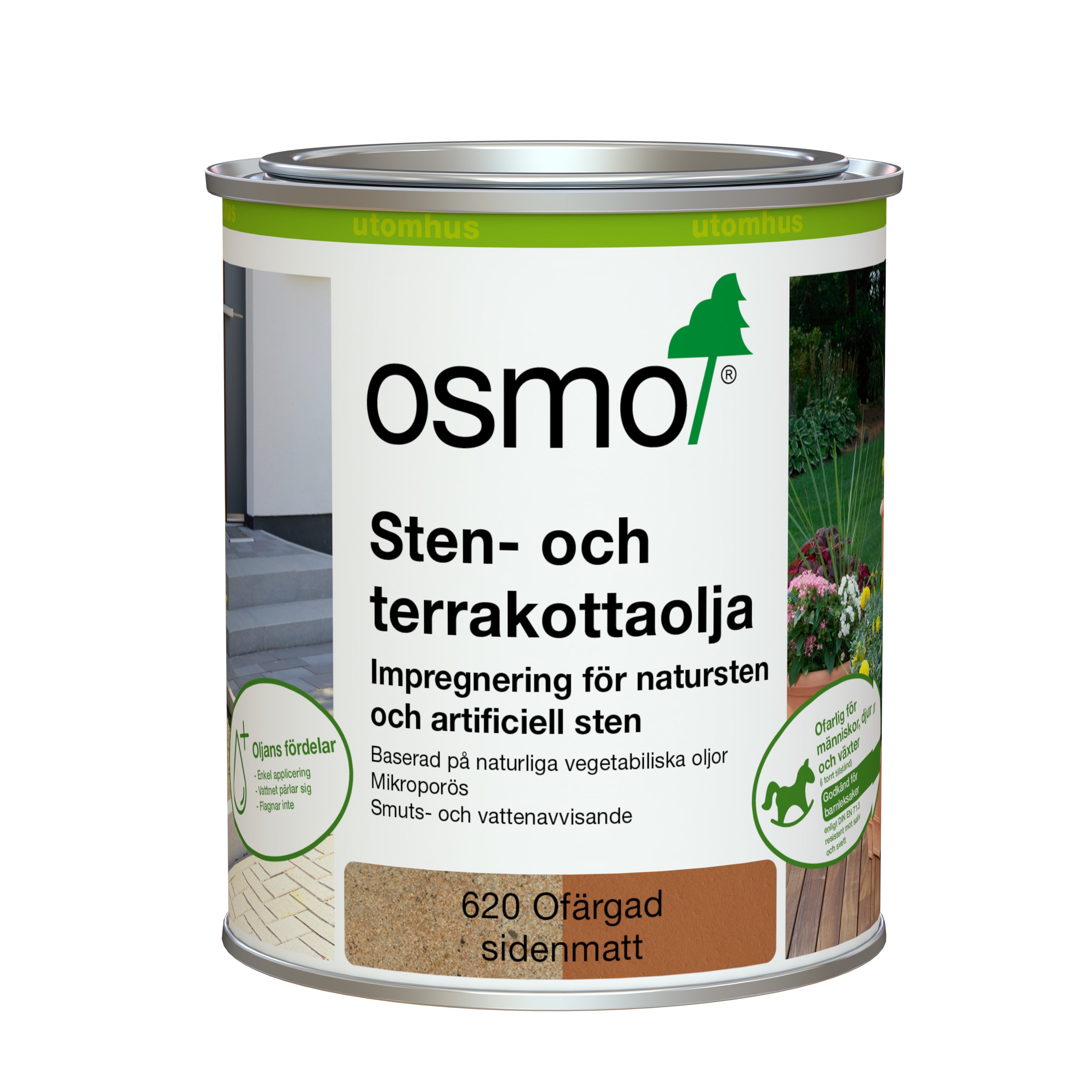 Sten-och Terrakotta Olja 620 Osmo Ofärgad 0,75 l Sidenmatt