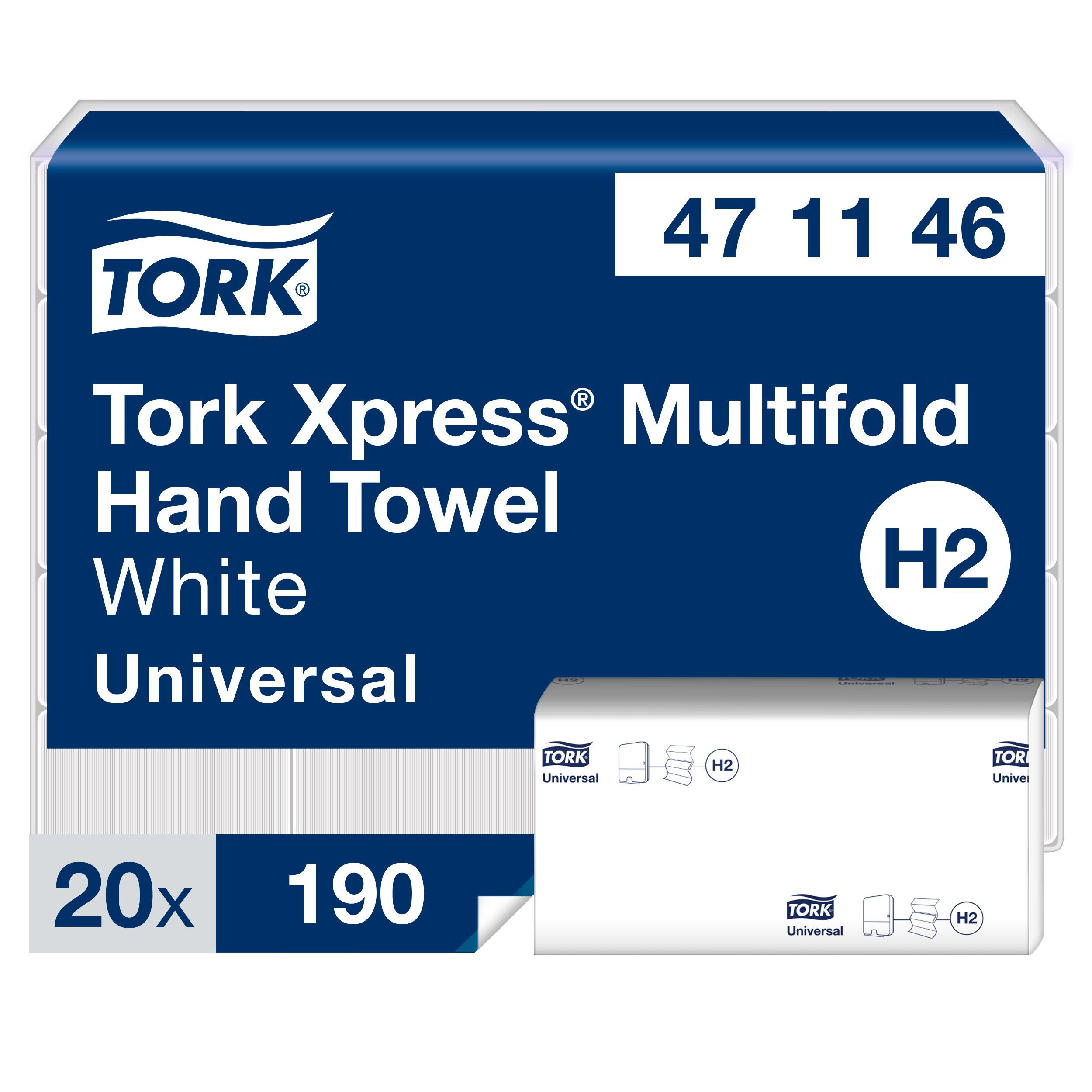 Pappershandduk Tork Universal H2, 471146, handpapper