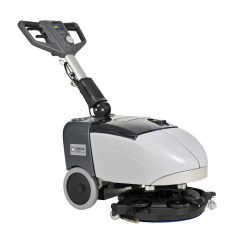 Nilfisk SC351, kompakt kombiskurmaskin som är grå och svart