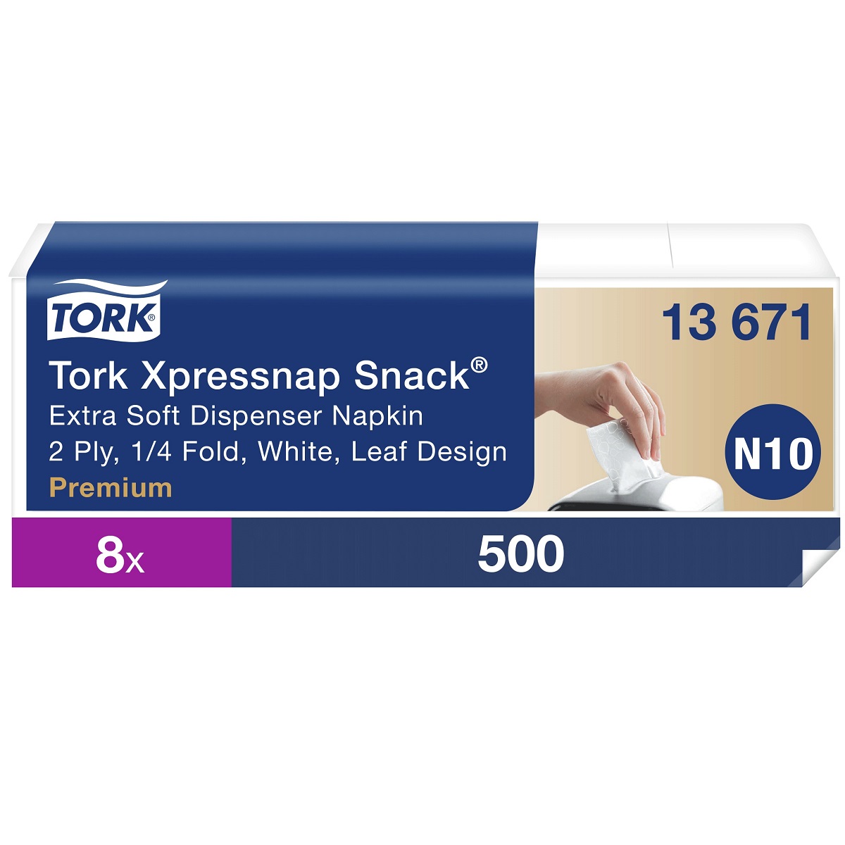 Servett Tork Xpressnap Snack Vit N10
