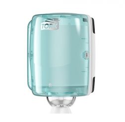 Dispenser Tork M2 Transperant/Turkos Centrummatad Torkpapper 659000
