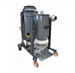 Delfin Industridammsugare DM3 PSR är en enfas stoftavskiljare med en förcyklon som fångar upp merparten av det uppsugna materialet. det återstående materialet hamnar i ett M-klassat filter. Hepafilter är tillval.