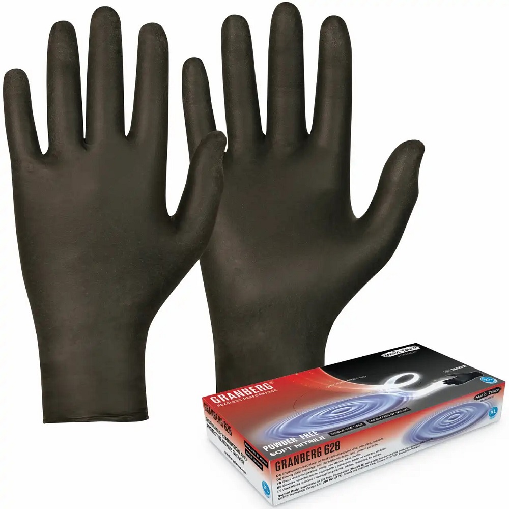 Engångshandskar Granberg Nitril Svart X-Large 100st/frp