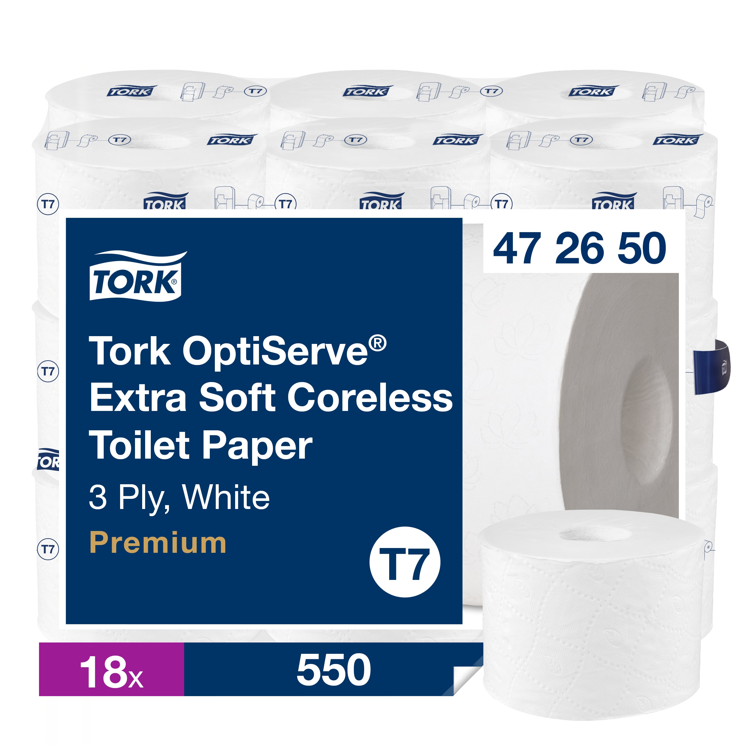 Toalettpapper Tork Optiserve Coreless Extra Soft - 3-lagers 472650