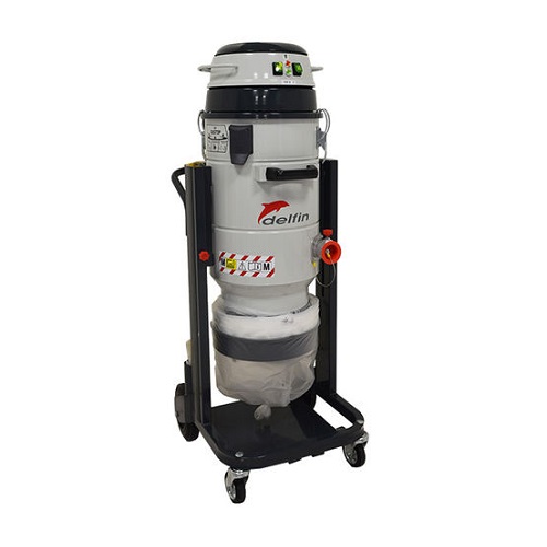 Industridammsugare Delfin MTL 202 ACD LP är stoftavskiljaren som lämpar sig för uppsugning av brännbart damm för uppsamling i "endless bag"