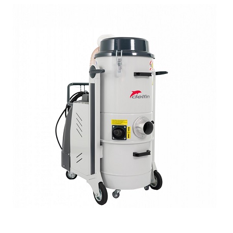 Kraftfull industridammsugare 4 kW för kontinuerlig drift godkänd för Atex-miljöer i Zon21 och Zon 22. Antistatiskt stjärnfilter samt Hepafilter ingår