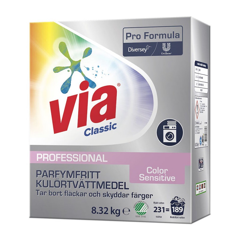 Tvättmedel Via Pro Formula Color Sensitive 8,32 kg