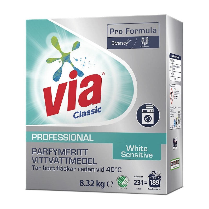 Tvättmedel Via Pro Formula White Sensitive 8.32kg