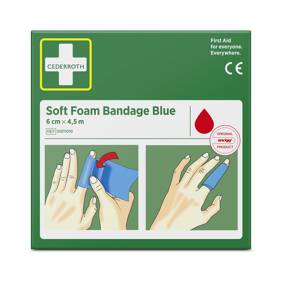 Cederroth Plåster Soft Foam Blå 6cm x 4,5m