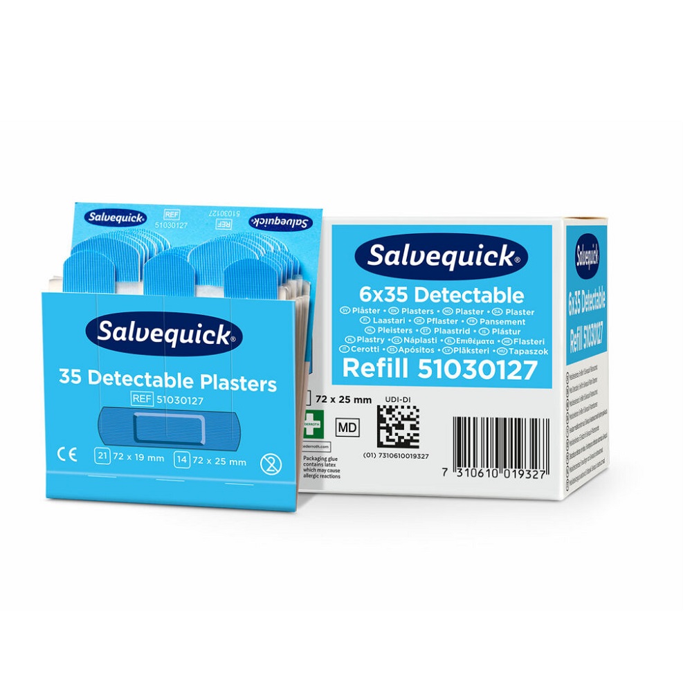 Salvequick Plåster Blue Detactable 6x35st